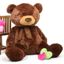 Dark Brown 5 Feet Big Teddy Bear with Muffler